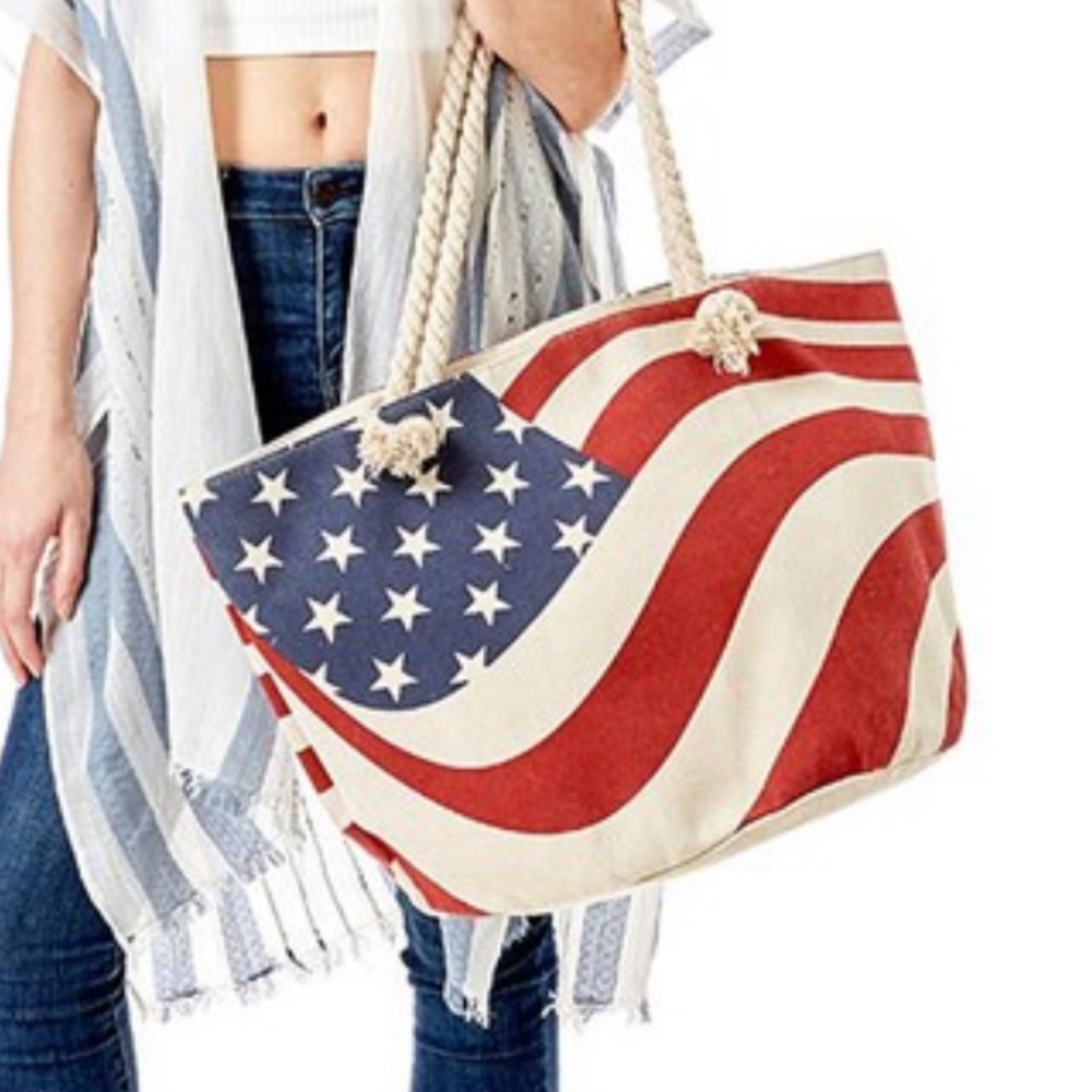 American Flag Beach Bag